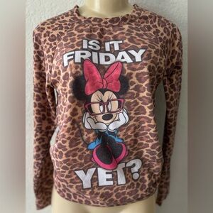 Disney Mickey Mouse long sleeve sweatshirt top sexy y2k cheetah